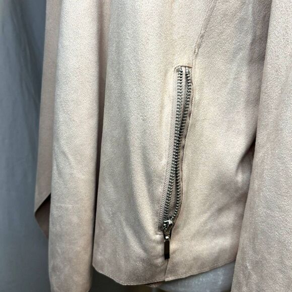 Peck & Peck Pink Suede Cardigan Sweater Open Front V Neck Womens Comfy - Picture 5 of 8